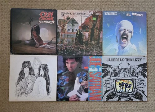 Lot of 6 Hard Rock Heavy Metal vinyl record albums Black Sabbath Ozzy Scorpions