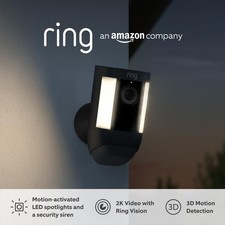 Ring Spotlight Cam Pro Battery Black Outdoor 2K Security Camera Wireless Battery
