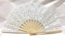 Lace Hand Fan, Bamboo Spines, Wedding Bridal Fan.