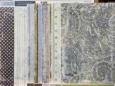 New 12x12" vintage MME 8 WILD ASPARAGUS HEAVY SCRAPBOOK PAPERS double sided