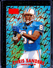 1997 SKYBOX PREMIUM STAR RUBIES #8 CHRIS SANDERS OILERS MISSING SERIAL /50 NM