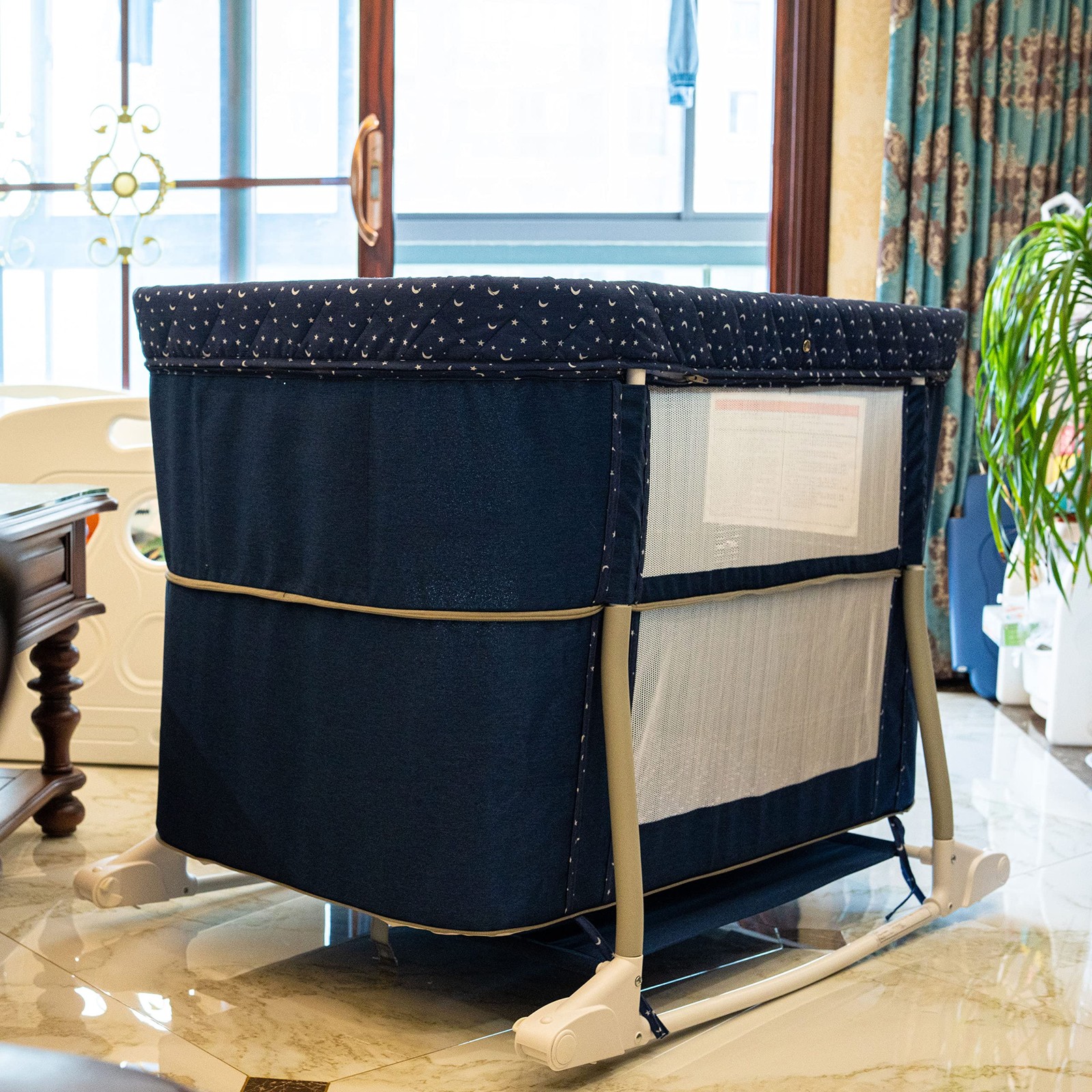 Newborn Portable Bassinet on Wheels for Baby 3 in 1 Bedside Sleeper Rocking C...