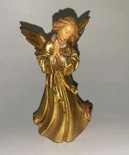 🪵🪓🙏Vtg 8” Anri Hand Carved Hand Painted Angel Praying Figurine🪵🪓🙏
