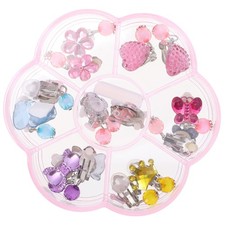 Box Popular Cartoon Kids Ear Clip Girls Clip On Earrings Children Party Wear