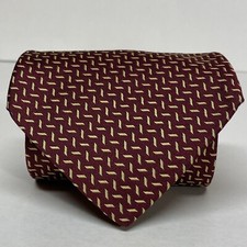 BROOKS BROTHERS Makers Tie 100 Silk Geometric Red Gold Necktie Made In USA B1