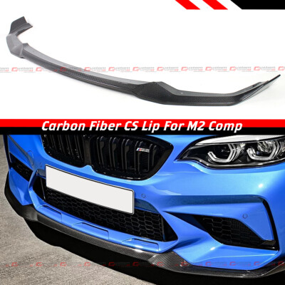 Front Bumper Spoiler Lip Compatible With M/W F87 M2 2019-2021 Competition Carbon Fiber Look/Gloss Black Performance Splitter Blade(Glossy Black - View #6