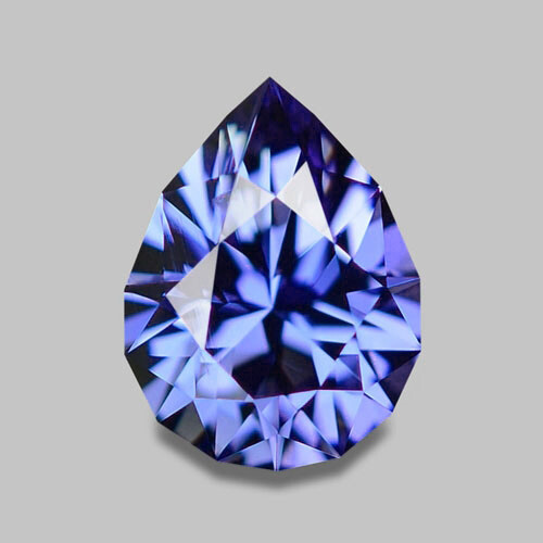 0.85ct MARAVILLOSO BRILLO PERSONALIZADO CORTE PERA NATURAL PÚRPURA AZUL TANZANITA - Imagen 1 de 1