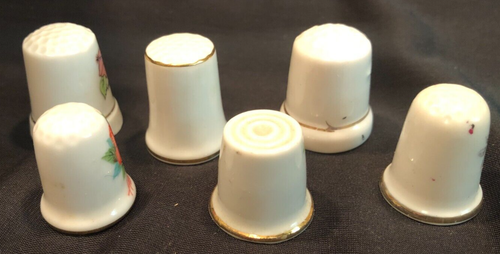 6 VINTAGE THIMBLES CARDINAL VIRGIN ISLANDS/HAWAII/FLOWERS NICE GROUP - Picture 3 of 5