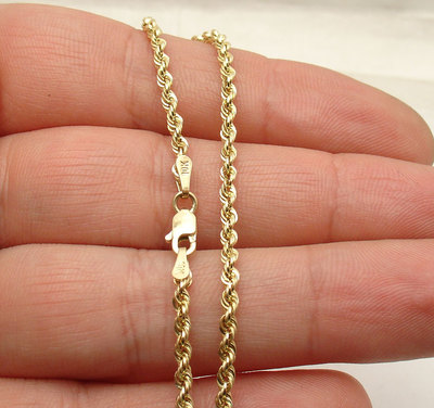 10''  Twisted Rope Chain Ankle Bracelet Anklet Real 10K Yellow Gold