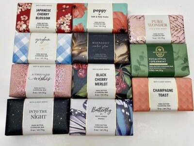 2 Pack Bath & Body Works Shea Butter Cleansing Soap Bar 5oz. 2soaps=$17