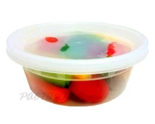 8 oz. Plastic Microwaveable Deli Freezer Container w/Lid 12 Pack -100% BPA Free!