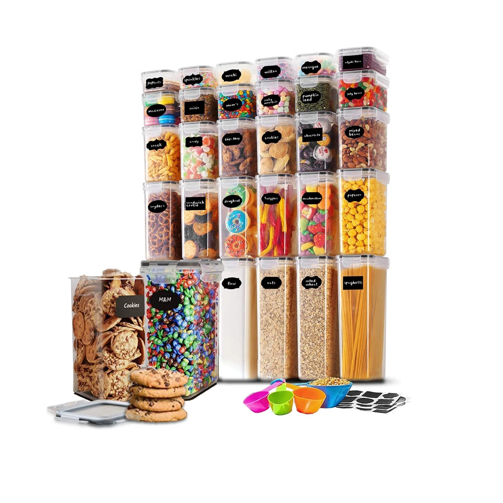30 Pack Airtight Food Storage Containers Set with lids for Pantry Kitchen Organi