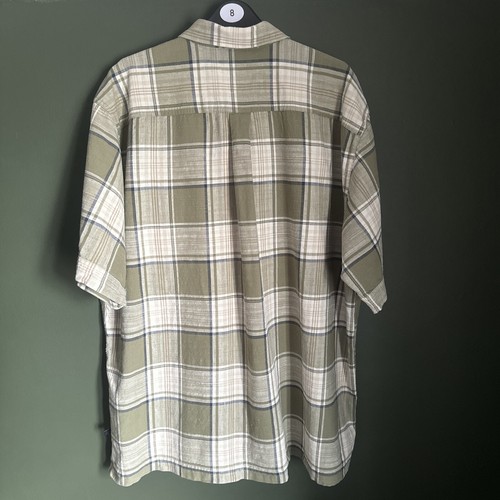 Men’s Izod Shirt Size XL, Green, Blue, White & Beige Check Short Sleeved - Picture 2 of 11