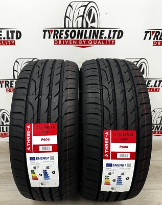 2 X 215 45 16 THREE-A 215/45R16 90V BRAND NEW AMAZING C & B RATED TYRES ...