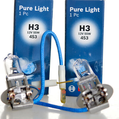 2x BOSCH H3 Halogen Glühlampe Glühbirne 12V 55W PURE LIGHT Lampe Brine  VW AUDI