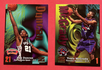 1997-98 Z-Force Basketball Tim Duncan #111 Rookie RC HOF Tracy McGrady #172 RC