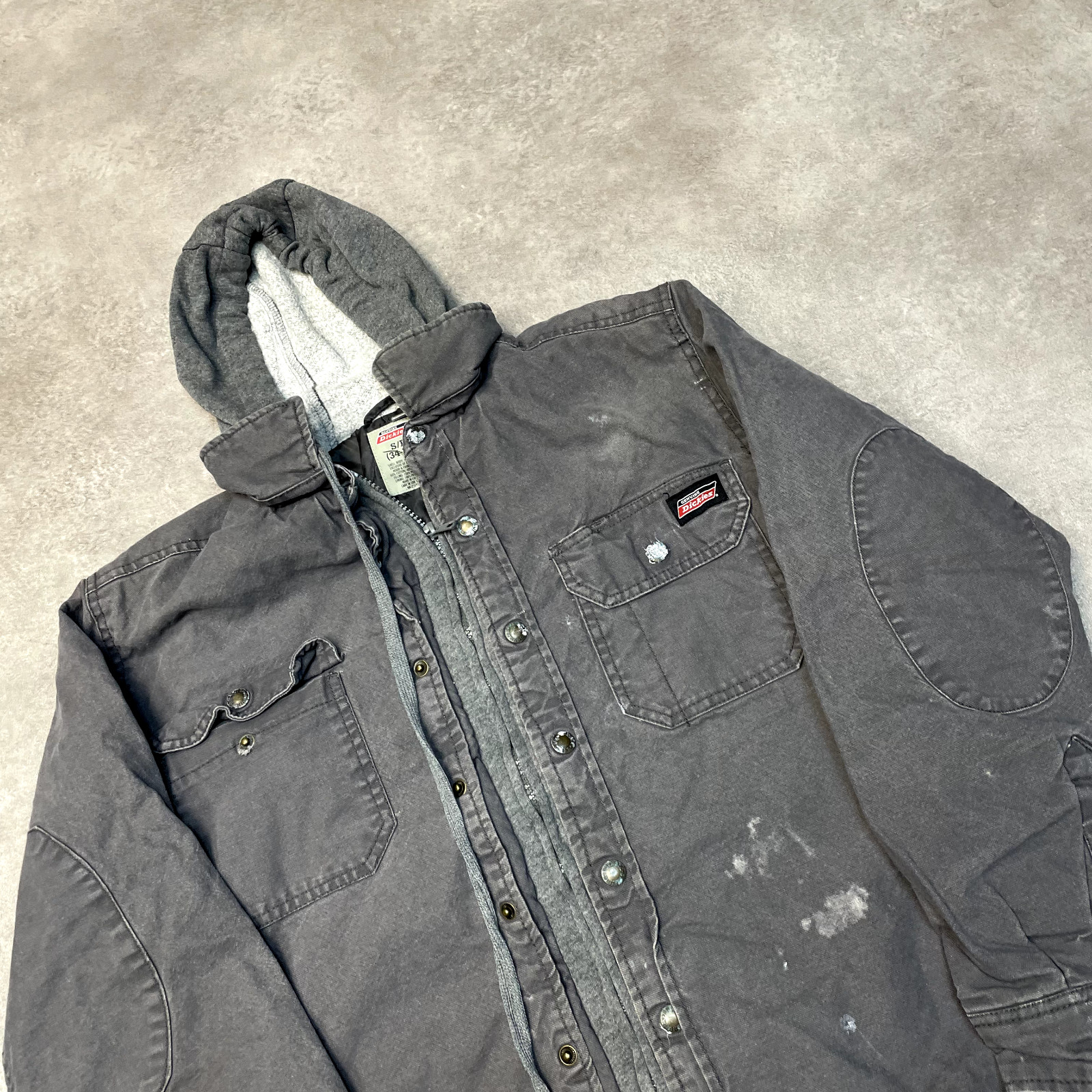 Dickies Over Shirt Mens Y2K Full Zip Quilt Lined Workwear Jacket, Grey, Small image 3