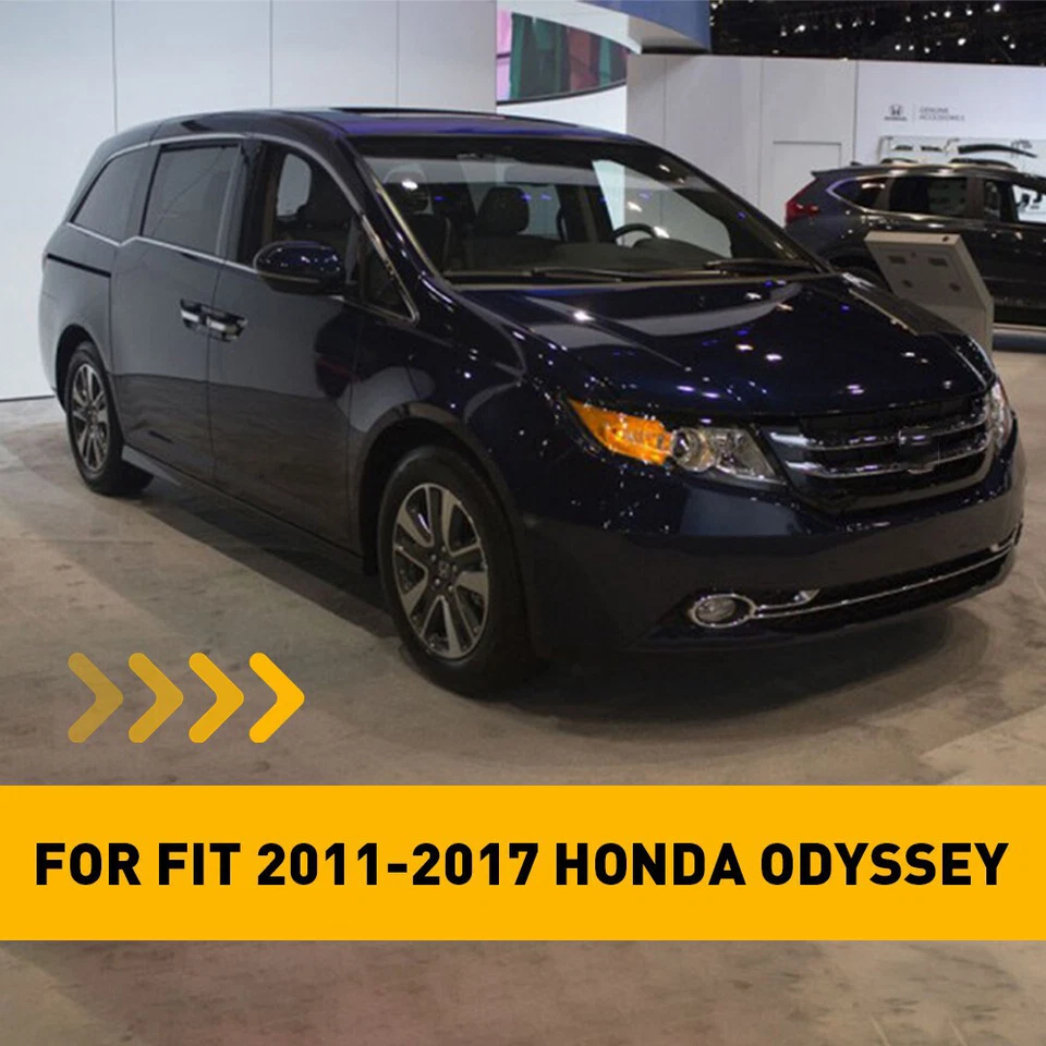 Cubierta de reposabrazos de cuero para panel de puerta delantera 2 piezas para Honda Odyssey 2011-17 gris oscuro Foto 2 de 4