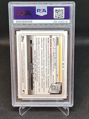 2020 Bowman Draft Chrome Sapphire 1st Robert Hassell Signed Auto
