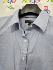 Banana Republic Top Womens 10 Blue Riley Blouse Button Up Chambray Preppy Work
