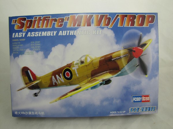 Hobbyboss 80213 Spitfire Mkvb/Trop Easy Assembly Authentic Kit - 1:72-image