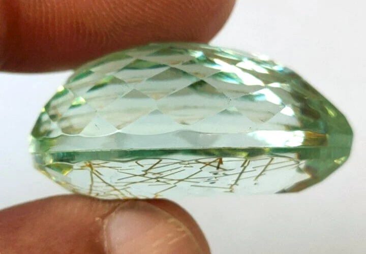 81 Ct. Large Golden Rutilated Quartz Pear Cut Loose Gemstone for Ring & Pendant - Image 3 of 4