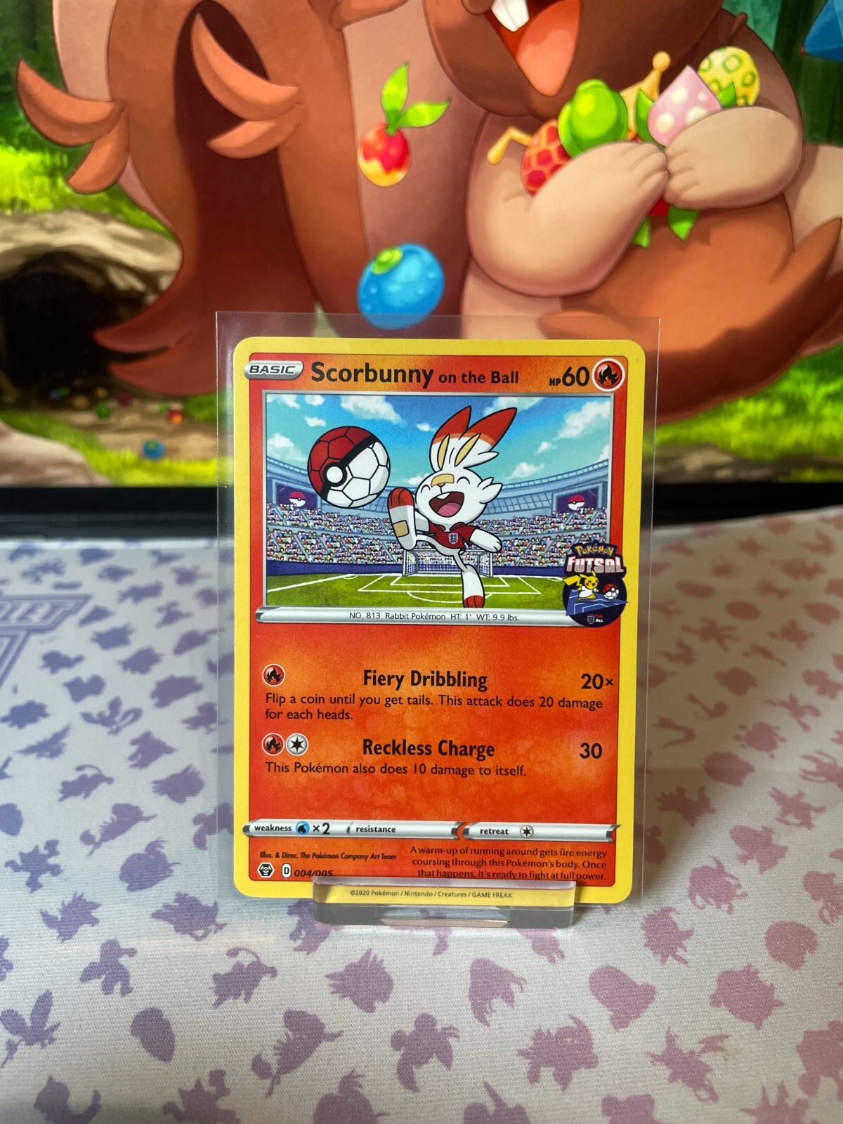 Scorbunny On The Ball - 004/005 - Futsal Promo - Pokemon TCG Card NM Rare UK