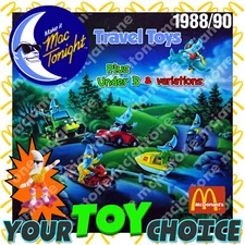 McDonald's 1988/1990 MAC TONIGHT Travel Toys MOON MAN Vehicle YOUR Toy CHOICE