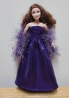Curvy Barbie 11 1/2" Doll Clothing Purple Metallic Evening Gown and BOA — photo 2
