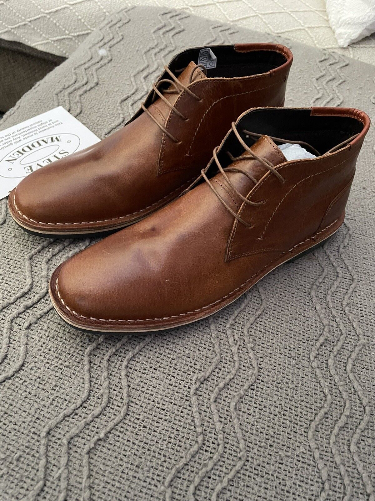 Steve Madden Mens Harken Chukka Genuine Leather Boots/Dress Shoes/ Size ...