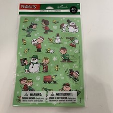 Hallmark Peanuts Stickers CHRISTMAS Charlie Brown  Gang Puffy 2 Sheets NIP