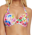 Freya Endless Summer Bikini Top Confetti White Size 34D Plunge Halter Neck 2966