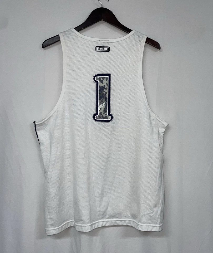 Vintage And 1 Mixtape Tour 2004 Basketball Jersey Men’s Medium White Camo And1 - Image 4 of 4
