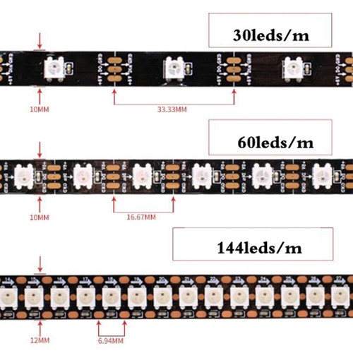 WS2812B Strip LED Lights 5050 RGB 30/60/144 LED/M IC Individual Addressable DC5V - Picture 3 of 7