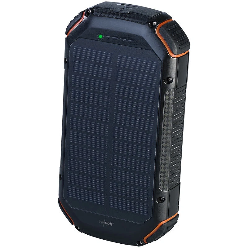 revolt Solar-Powerbank mit 20 Ah, Qi-kompatibel, USB-C, 15 W, SOS-Licht, IP54 - Bild 2 von 4