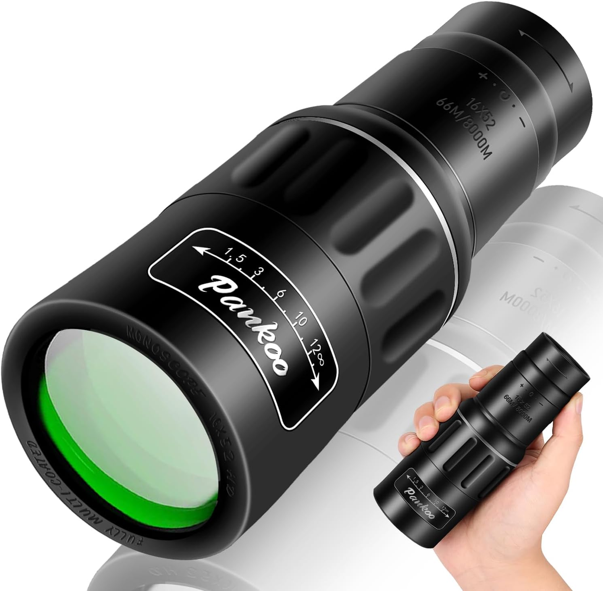 16X52 Monocular Telescope, 2025 High Power Prism Compact