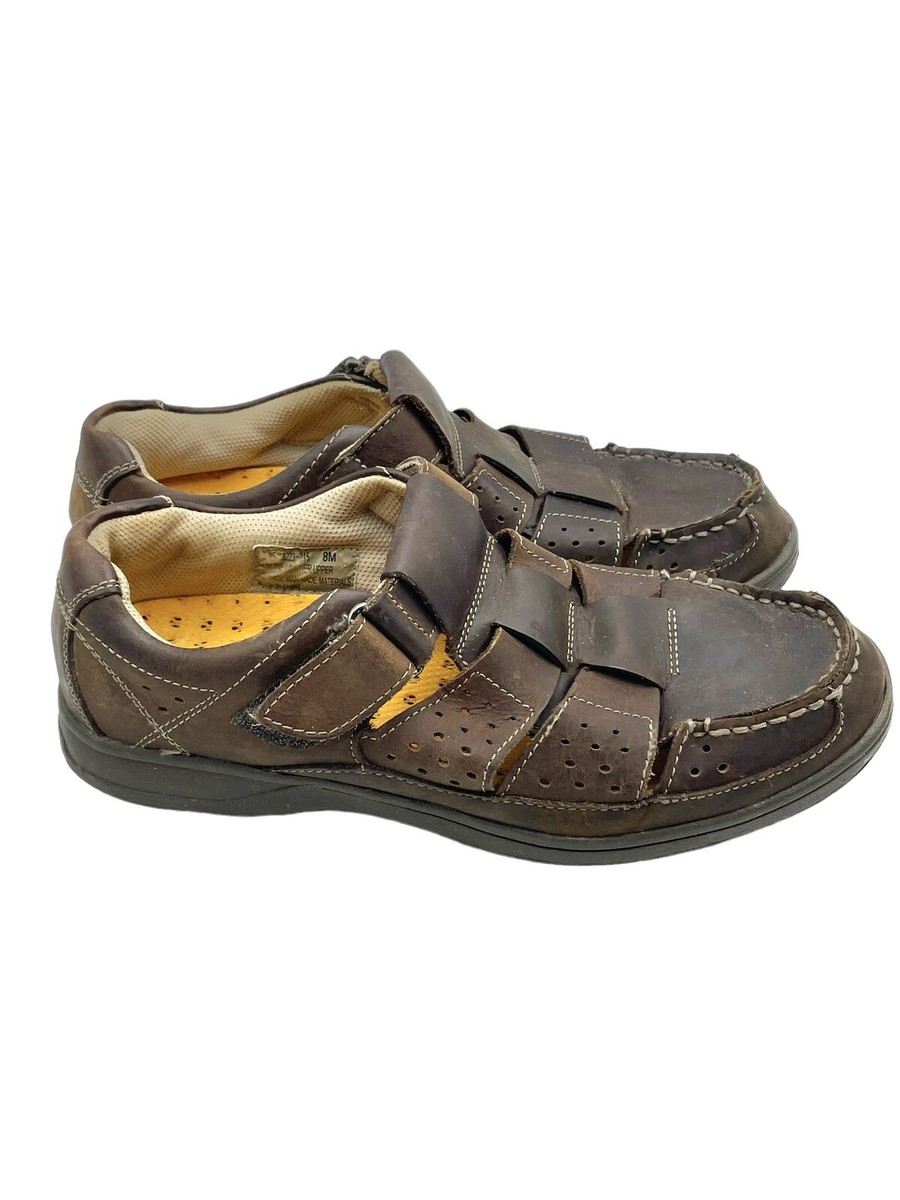 Florsheim Cove Brown Leather Fisherman Sandals Closed Toe  display picture 1