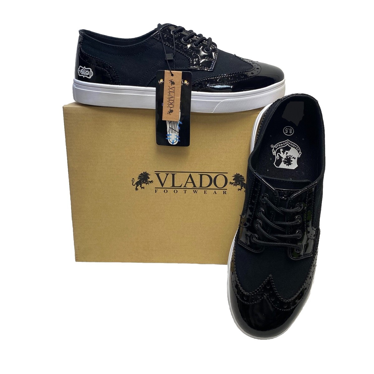 VLADO Footwear Hits II Low-Top Lace-Up Shoes Men 8.5 Black/White 