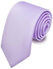 Branduce 3.15" 8cm Men's Solid Color Formal Woven Necktie Light Purple -2