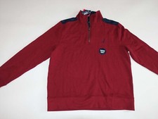 Nautica Men's 1/4 Zip Super Soft Sweater Medium NWT Red Navy Blue Pullover M LS