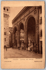 Postal de Florencia Italia años 20 Loggia Dei Priori