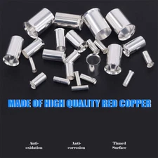 10-100PCS Wire Ferrules Crimp Terminal Connector Kits AWG (8 6 4 2 1/0  2/0)
