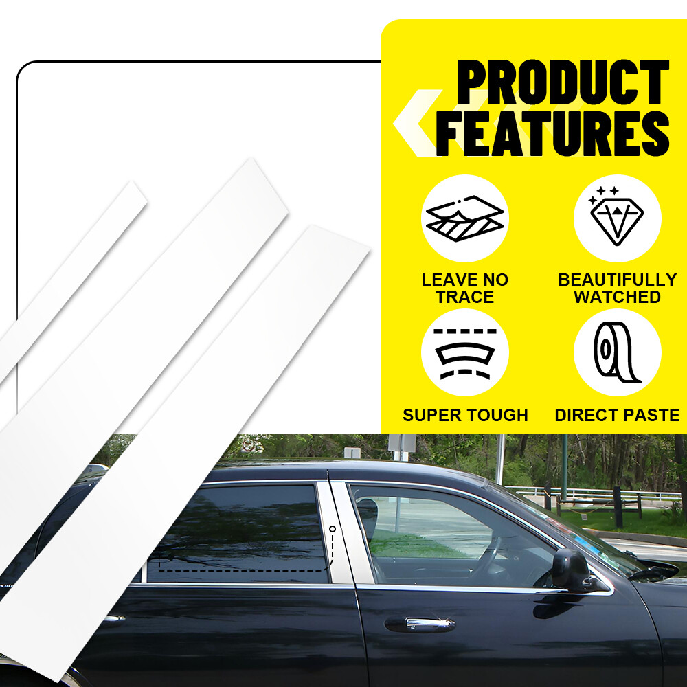 Fit for Lincoln Town Car 1998-2011 Window Pillar Posts Door Trim Covers Chrome