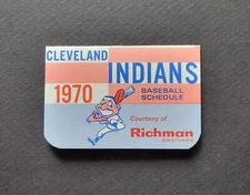 1970 Cleveland Indians Richman Brothers Baseball Pocket Schedule