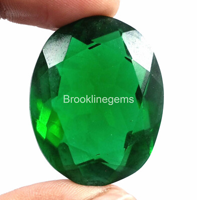 Lab-Created Certified 98 Ct Czech Republice Oval Cut Green Moldavite Gems 4JUS