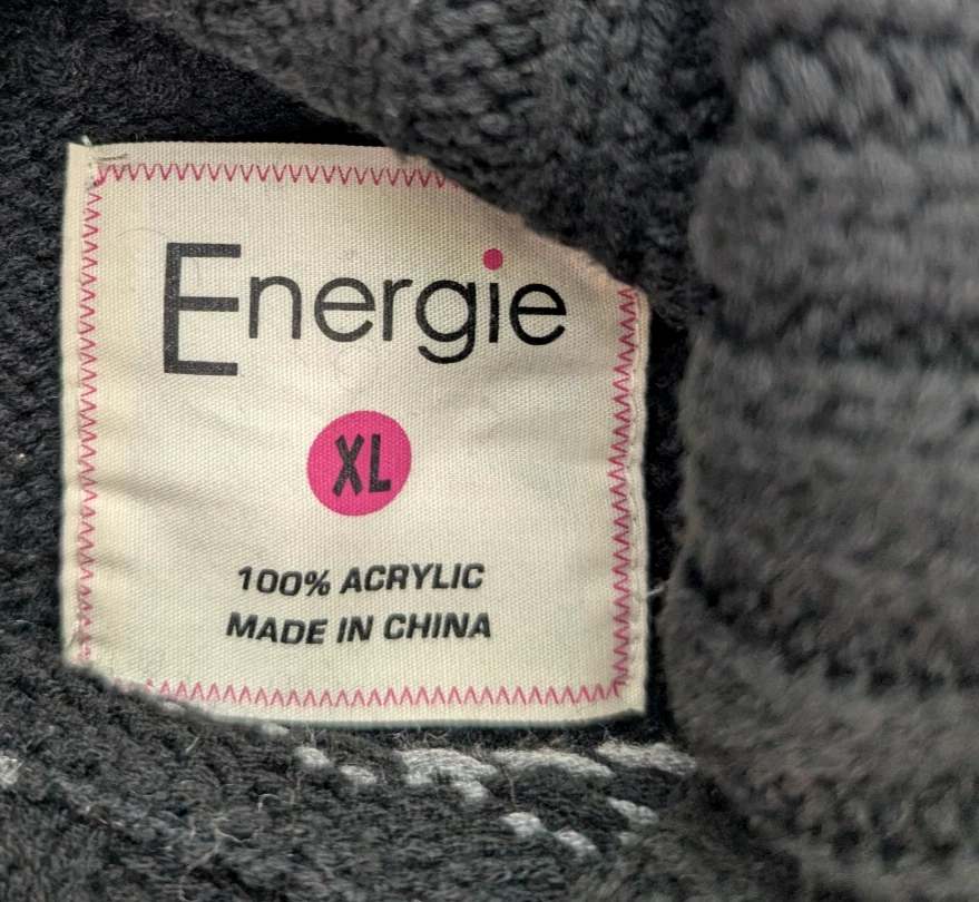 Energie Girl's Sweater Dress Size XL Black Cowl Neck Belt - Image 3 of 4