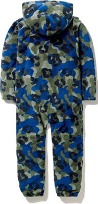 BODEN Cosy Fleece All-in-One Khaki Green Animal Camo Romper, Age
