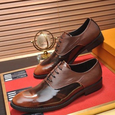 Men's Polished Leather Oxford Shoes Lace-Up Formal Business Party Dress Shoes 