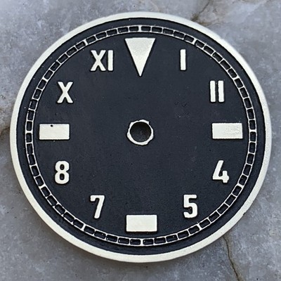 California Ø 28,5 mm watch dial, hand made, deeply engraved, silver brass enamel