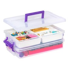 IRIS USA 9 Qt. Plastic Craft Storage Container Bins 9 - 1 Pack, Clear